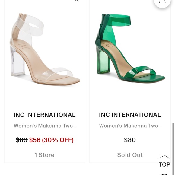 INC International Concepts Makenna Clear Green Vinyl Sandals - Picture 2 of 6